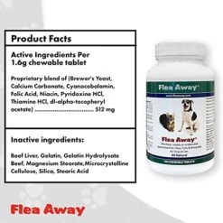 Flea Away All Natural Supplement For Fleas, Ticks, And Mosquitos Prevention For Dogs And Cats, 100 Chewable Treat Tablets, Single -Dog Supply Store 51Wkysx0YeL