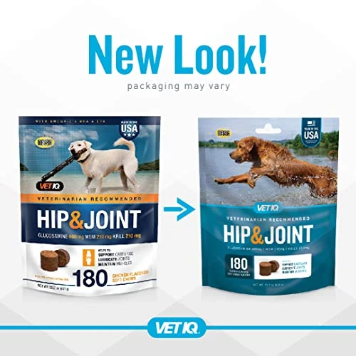 VetIQ Hip & Joint Supplement For Dogs, Anti Inflammatory Joint Support, Glucosamine, MSM, And Krill, Chicken Flavored Soft Chews, 180 Count 4 VetIQ Hip & Joint Supplement For Dogs, Anti Inflammatory Joint Support, Glucosamine, MSM, And Krill, Chicken Flavored Soft Chews, 180 Count - Image 2