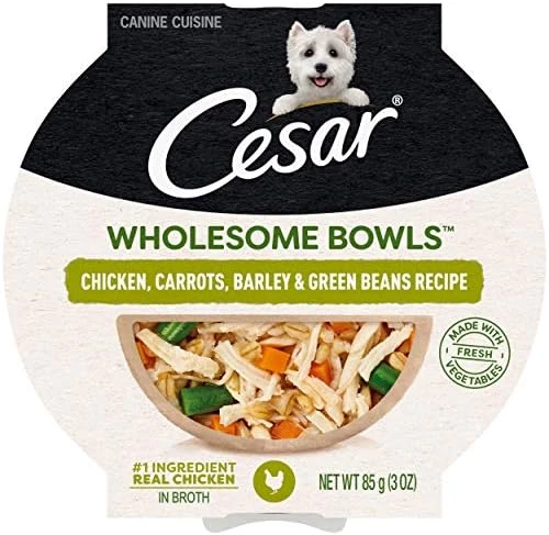 CESAR WHOLESOME BOWLS Adult Soft Wet Dog Food Toppers Chicken, Carrots, Barley & Green Beans Recipe, (10) 3 Oz. Bowls 7 CESAR WHOLESOME BOWLS Adult Soft Wet Dog Food Toppers Chicken, Carrots, Barley & Green Beans Recipe, (10) 3 Oz. Bowls - Image 5