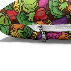 Ambesonne Vegetables Pet Bed, Cartoon Style Seasonal Food Pattern With Broccoli Corn Lettuce Radish, Chew Resistant Pad For Dogs And Cats Cushion With Removable Cover, 24" X 39", Chocolate Multicolor -Dog Supply Store 51X3FbHo8cL