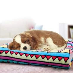 SONGBIRDTH Pet Bed,Coral Fleece Geometry Print Home Pet Puppy Cats Dog Carpet Blanket Pad Cushion,Breathable Cotton Blend,Removable Easy To Clean -Dog Supply Store 51XFeaNashL