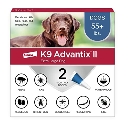 K9 Advantix II XL Dog Vet-Recommended Flea, Tick & Mosquito Treatment & Prevention | Dogs Over 55 Lbs. | 2-Mo Supply 3 K9 Advantix II XL Dog Vet-Recommended Flea, Tick & Mosquito Treatment & Prevention | Dogs Over 55 Lbs. | 2-Mo Supply
