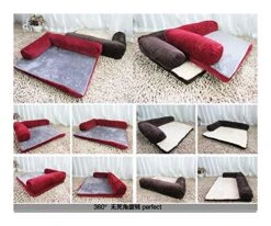 YangYan Large Dog Bed Sofa Dog Cat Pet Cushion For Big Dogs Washable Nest Cat Litter Teddy Puppy Mat Kennel Pet House S M L XL (Color : Pink, Size : 70x55x15cm) -Dog Supply Store 51Y9Hi7W0AL