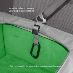 Kurgo Rear Skybox Booster For Dogs, Includes Dog Seatbelt Tether, Carseat For Pets Up To 30 Pounds, Helps With Canine Car Sickness, Rear Seat Use Only, Grass Green/Charcoal -Dog Supply Store 51YBUfW47tL