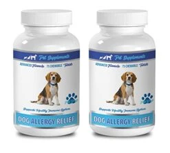 Dog Allergy Anti Itch - Allergy And Itch Relief For All Dogs - Any Size - With Turmeric And QUERCETIN - Immune Boost - Dog Quercetin - 2 Bottles (150 Tablets)