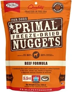 Primal Freeze Dried Nuggets For Dogs Beef, Complete Meal Freeze Dried Dog Food Healthy Grain Free Raw Dog Food, Crafted In The USA (14 Oz) -Dog Supply Store 51YOrBlqnpL. AC