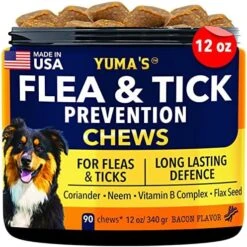 Flea And Tick Prevention For Dogs Chewables - All Natural Dog Flea & Tick Control - For All Breed Sizes, Coriander, Neem. Flax Seed And Vitamins Complex For Flea And Tick Prevention For Dogs -Dog Supply Store 51YlF7jj6kL. AC
