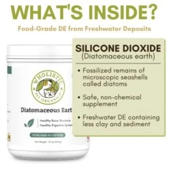 Wholistic Pet Organics DE For Dogs Organic Food Grade For Dogs - 13 Oz - Safe Non-Chemical Freshwater Silica Improves Overall Health -Dog Supply Store 51ZEG5TlxfL