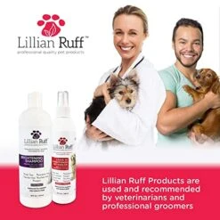 Lillian Ruff Ultra-Brightening Professional Whitening Shampoo For Dogs & Leave-in Dog Conditioner Detangler Spray Set - PH-Balanced Dog Whitening Shampoo & No Rinse Hydrating Dog Conditioning Spray -Dog Supply Store 51ZdrL5T7PL