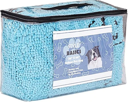 Style Basics Dog Door Mat - Pet Paw Cleaning Runner Rug For Dogs Muddy Paws - Indoor Or Outdoor - 60" X 20", Marine Blue 7 Style Basics Dog Door Mat - Pet Paw Cleaning Runner Rug For Dogs Muddy Paws - Indoor Or Outdoor - 60" X 20", Marine Blue - Image 5