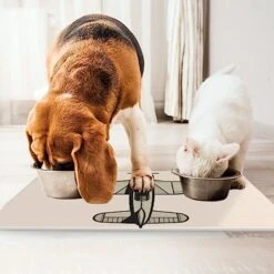 GENERIC Airplane Print Pet Food Mat - Presents For Pets - Creative Pet Presents