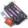 Professional 7.0 Inch High-End Pet Cat Dog Grooming Scissors Colorful Set 4 Pieces 6CR Steel Pet Trimmer Kit - Straight Cutting Scissors, Thinning Shears, Curved Scissors, Combs -Dog Supply Store 51atT2FwCzL