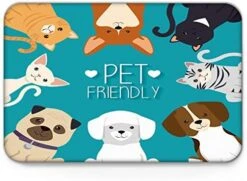 SIGOUYI Soft Cozy Non-Slip Door Mat - Low Profile, Absorb Water Floor Pad With Rubber Dots Backing, For Bathroom Living Room Bedroom Entrance 18x30in Mat, Friendly Pet Dog And Cat -Dog Supply Store 51b0XJhMAcL. AC 1