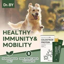 DOCTOR BY Colustrum Protein For Dog And Puppy Weight Gain High True Protein Supplements For Dogs With Whey Protein Isolate, Colostrum And Goat Milk - 30 Count Individually Packaged -Dog Supply Store 51b6D0aALQL