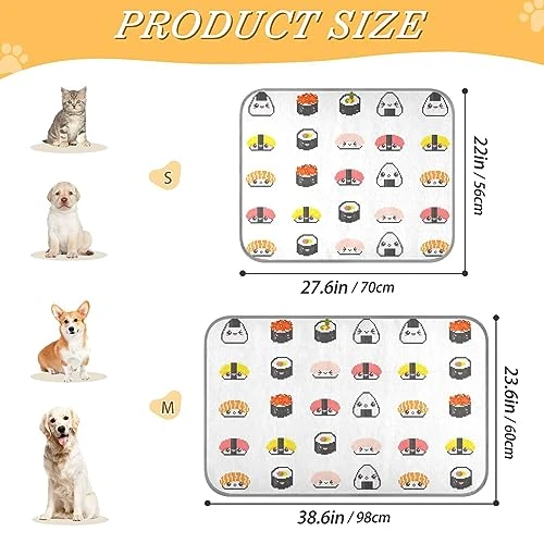 Washable Dog Cooling Mat Cute Japanese Food Summer Cats Sleeping Mat Sushi Dog Bed Mats 23.6 * 38.6inch Pet Ice Silk Sleep Kennel Pad Animal Sleep Bed For Home Outdoor Travel 4 Washable Dog Cooling Mat Cute Japanese Food Summer Cats Sleeping Mat Sushi Dog Bed Mats 23.6 * 38.6inch Pet Ice Silk Sleep Kennel Pad Animal Sleep Bed For Home Outdoor Travel - Image 2