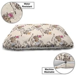 Ambesonne Breakfast Pet Bed, Coffee Donuts And Juices On The Table Morning Routine Cooking Food Theme, Chew Resistant Pad For Dogs And Cats Cushion With Removable Cover, 24" X 39", Beige And Brown 8 Ambesonne Breakfast Pet Bed, Coffee Donuts And Juices On The Table Morning Routine Cooking Food Theme, Chew Resistant Pad For Dogs And Cats Cushion With Removable Cover, 24" X 39", Beige And Brown -Dog Supply Store 51bUzayoRIL