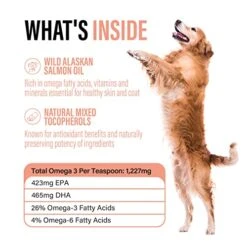 Wild Alaskan Salmon Oil For Dogs Skin And Coat (16oz) - Omega 3 Liquid Fish Oil Supplement For Dog Allergy Relief - Supports Hip And Joint, Itchy Skin Relief & Shedding - Dog Skin And Coat Supplement -Dog Supply Store 51cHnLXjr4L