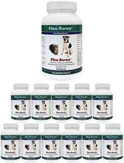 Flea Away All Natural Supplement For Fleas, Ticks, And Mosquitos Prevention For Dogs And Cats, 100 Chewable Treat Tablets, Single -Dog Supply Store 51cPwxRLzZL. AC