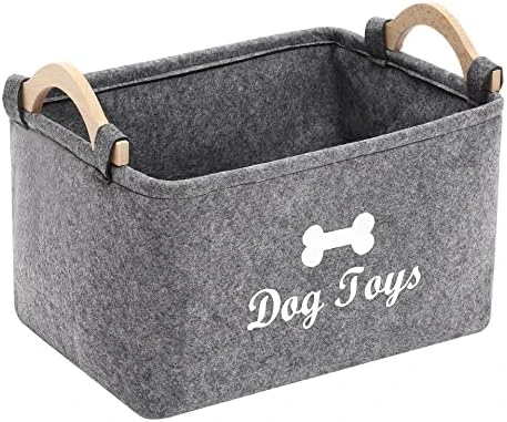 Morezi Felt Pet Toy Box And Dog Toy Box Storage Basket Chest Organizer - Perfect For Organizing Pet Toys, Blankets, Leashes And Food - Dog Toy - Dark Grey 10 Morezi Felt Pet Toy Box And Dog Toy Box Storage Basket Chest Organizer - Perfect For Organizing Pet Toys, Blankets, Leashes And Food - Dog Toy - Dark Grey - Image 8
