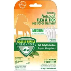 TropiClean Natural Flea & Tick Spot On Treatment For Medium Dogs 35 To 75 Lbs.