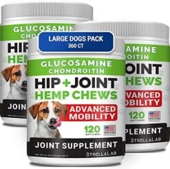 Hemp Treats - Glucosamine Dog Joint Supplement + Omega 3 - W/Hemp Oil - Chondroitin, MSM - Advanced Mobility Chews - Joint Pain Relief - Hip & Joint Care - Chicken Flavor - 120 Ct - Made In USA 21 Hemp Treats - Glucosamine Dog Joint Supplement + Omega 3 - W/Hemp Oil - Chondroitin, MSM - Advanced Mobility Chews - Joint Pain Relief - Hip & Joint Care - Chicken Flavor - 120 Ct - Made In USA -Dog Supply Store 51cgxN061oL. AC
