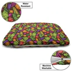 Ambesonne Vegetables Pet Bed, Cartoon Style Seasonal Food Pattern With Broccoli Corn Lettuce Radish, Chew Resistant Pad For Dogs And Cats Cushion With Removable Cover, 24" X 39", Chocolate Multicolor -Dog Supply Store 51dEw9xuBlL