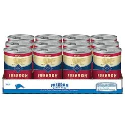 Blue Buffalo Freedom Grain Free Natural Adult Wet Dog Food, Beef 12.5oz Cans (Pack Of 12)