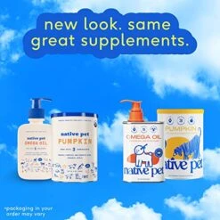 Native Pet Omega Oil For Dogs & Pumpkin For Dogs | Dog Fish Oil Supplements | All-Natural, Organic Pumpkin Fiber For Dogs | 8 Oz. Omega Oil & Pumpkin Powder