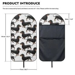 Semiouray Cute Dachshund Dog Print Car Seat Protector Accessories Art Painting Puppy Stain Resistant Car Seat Coverfrom Sweat Food Dirt After Gym Car Seat Towel, White -Dog Supply Store 51fsuci9taL
