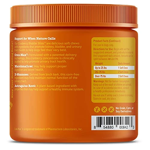 Cranberry Soft Chews For Dogs - Kidney, Bladder & Urinary Tract Wellness Supplement - With D Mannose & Organic Astragalus + Antioxidants - Immune System Support - Bacon Flavor - 80 Count 7 Cranberry Soft Chews For Dogs - Kidney, Bladder & Urinary Tract Wellness Supplement - With D Mannose & Organic Astragalus + Antioxidants - Immune System Support - Bacon Flavor - 80 Count - Image 5