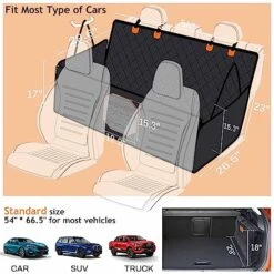 Manificent Back Seat Extender For Dogs, Hard Bottom Dog Car Seat Cover For Back Seat Bed For Car Camping Mattress, Dog Hammock For Car Travel Bed, Non Inflatable Car Bed Mattress For Car SUV Truck -Dog Supply Store 51hZO59exsL