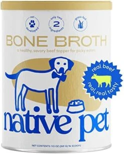 Native Pet Bone Broth For Dogs | Dog Food Topper For Picky Eaters | Dog Gravy Topper For Dry Food | Protein Powder For Dogs | Beef Flavored Bone Broth Powder For Dogs | Bone Broth For Cats | 4.75oz -Dog Supply Store 51iI eFA4XL. AC