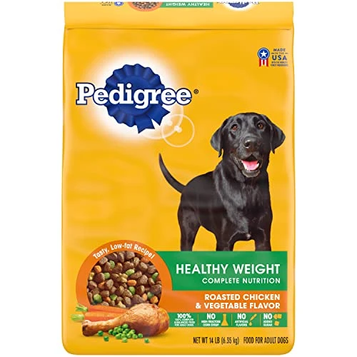 Pedigree Healthy Weight Adult Dry Dog Food Roasted Chicken & Vegetable Flavor Dog Kibble, 14 Lb. Bag 3 Pedigree Healthy Weight Adult Dry Dog Food Roasted Chicken & Vegetable Flavor Dog Kibble, 14 Lb. Bag