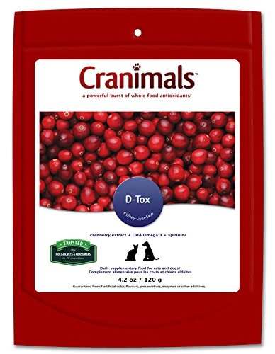 Cranimals D-Tox Daily Multivitamin For Dogs & Cats, Superfood Amino Acids, Antioxidants, DHA Essential Fatty Acids, Vitamins E, B, D, Biotin & Minerals- Supports Longevity, Energy, Metabolic Function & Pet Wellness, 4.2 Oz Bag 3 Cranimals D-Tox Daily Multivitamin For Dogs & Cats, Superfood Amino Acids, Antioxidants, DHA Essential Fatty Acids, Vitamins E, B, D, Biotin & Minerals- Supports Longevity, Energy, Metabolic Function & Pet Wellness, 4.2 Oz Bag