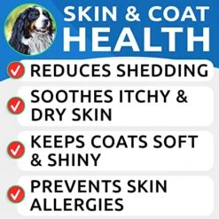 Bark&Spark Salmon Oil For Dogs & Cats - Natural Omega-3 Fish Oil For Dogs - Skin & Coat Support - Liquid Food Supplement For Pets - EPA+DHA Fatty Acids For Joint Function, Immune & Heart Health 32oz -Dog Supply Store 51ifPgviv0L
