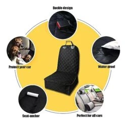 ZKFAR Pack-1 Waterproof Car Seat Protector, Front Seat Dog Cover For Car, Non-Slip Durable Front Seat Covers For Cars, Trucks, SUV (Black) -Dog Supply Store 51jRAy9jZIL