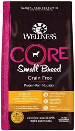 Wellness CORE Grain-Free High-Protein Small Breed Dry Dog Food, Natural Ingredients, Made In USA With Real Meat (Adult, Turkey, 4-Pound Bag) -Dog Supply Store 51jovhGCYAL. AC