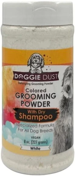 Doggie Dust Colored Grooming Powder With Dry Shampoo For Easy Brushing Of Dog Mats And Tangles, White 8oz -Dog Supply Store 51k5u76aOL. AC