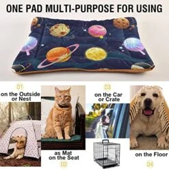 Emelivor Food Planets Dog Cat Bed Washable Crate Pet Bed Anti-Slip Comfortable Puppy Kennel Bed For Indoor Small Medium Large Dogs Cats, 18 X 24 Inch -Dog Supply Store 51lUqdKJVzL