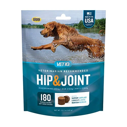 VetIQ Hip & Joint Supplement For Dogs, Anti Inflammatory Joint Support, Glucosamine, MSM, And Krill, Chicken Flavored Soft Chews, 180 Count 3 VetIQ Hip & Joint Supplement For Dogs, Anti Inflammatory Joint Support, Glucosamine, MSM, And Krill, Chicken Flavored Soft Chews, 180 Count
