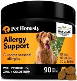 Pet Honesty Dog Allergy Support Immunity Chews – Omega-3 Salmon Fish Oil Supplement, Probiotics For Dogs, Seasonal Allergies, Skin + Coat Health, Intermittent Itchiness - Peanut Butter (90 Count) 14 Pet Honesty Dog Allergy Support Immunity Chews – Omega-3 Salmon Fish Oil Supplement, Probiotics For Dogs, Seasonal Allergies, Skin + Coat Health, Intermittent Itchiness - Peanut Butter (90 Count) -Dog Supply Store 51mSuhNELL. AC