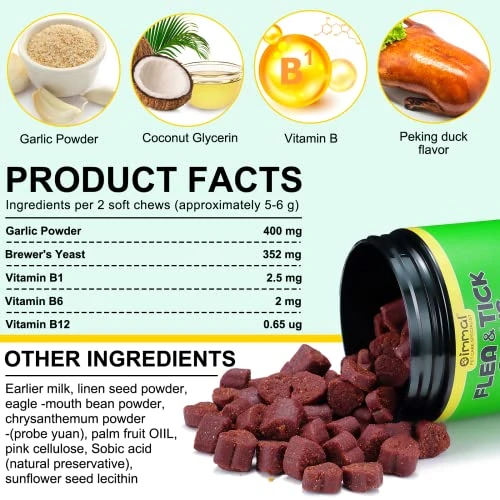 Flea And Tick Prevention For Dogs Chewable, 150 Chews Dog Natural Flea & Tick Control Supplement, Dog Flea And Tick Treatment, Oral Flea Pills For All Breeds And Ages Dogs 4 Flea And Tick Prevention For Dogs Chewable, 150 Chews Dog Natural Flea & Tick Control Supplement, Dog Flea And Tick Treatment, Oral Flea Pills For All Breeds And Ages Dogs - Image 2
