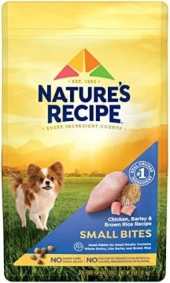 Nature′s Recipe Small Breed Dry Dog Food, Small Bites Chicken, Barley & Brown Rice Recipe, 12 Lb. Bag -Dog Supply Store 51myw2T4OEL. AC