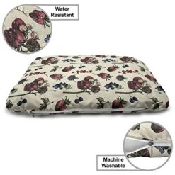 Ambesonne Vintage Pet Bed, Drawing Of Berry Fruits Tasty Vegetarian Food Organic Eating Garden Theme, Chew Resistant Pad For Dogs And Cats Cushion With Removable Cover, 24" X 39", Multicolor 8 Ambesonne Vintage Pet Bed, Drawing Of Berry Fruits Tasty Vegetarian Food Organic Eating Garden Theme, Chew Resistant Pad For Dogs And Cats Cushion With Removable Cover, 24" X 39", Multicolor -Dog Supply Store 51nJX9IPnXL