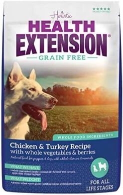 Health Extension Dry Dog Food, Natural Food With Added Vitamins & Minerals, Suitable For All Puppies, Grain Free, Salmon Recipe With Whole Vegetable & Berries (10 Pound) 27 Health Extension Dry Dog Food, Natural Food With Added Vitamins & Minerals, Suitable For All Puppies, Grain Free, Salmon Recipe With Whole Vegetable & Berries (10 Pound) -Dog Supply Store 51o6RyP6brL. AC
