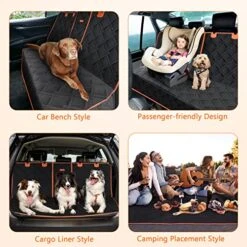 Furpezoo Dog Car Seat Cover For Back Seat (135x122cm), 100% Waterproof & Nonslip Car Weat Cover Bench With Side Flaps Protector, Pet Car Boot Liner Scratch Proof Back Seat, For Cars, Trucks & SUVs -Dog Supply Store 51oYBuaDd9L