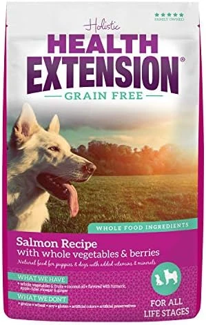 Health Extension Dry Dog Food, Natural Food With Added Vitamins & Minerals, Suitable For All Puppies, Grain Free, Salmon Recipe With Whole Vegetable & Berries (10 Pound) 7 Health Extension Dry Dog Food, Natural Food With Added Vitamins & Minerals, Suitable For All Puppies, Grain Free, Salmon Recipe With Whole Vegetable & Berries (10 Pound) - Image 5