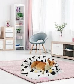 24 Inch Cow Pet Bed, Dog Bed Plush Cat Mat Fulffy Comfy Padded Sleeping Dog Cot For Medium Small Dogs Puppy Kitty 11 24 Inch Cow Pet Bed, Dog Bed Plush Cat Mat Fulffy Comfy Padded Sleeping Dog Cot For Medium Small Dogs Puppy Kitty -Dog Supply Store 51pIQ1ydRiL
