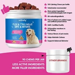 Flea And Tick Prevention For Dogs Chewables Pills, 120 Tablets Flea And Tick Chews For Dogs, Oral Flea Pills For All Breeds And Ages Dogs, Oral Flea Pills For Dogs Supplement -Dog Supply Store 51qAEpqaJzL