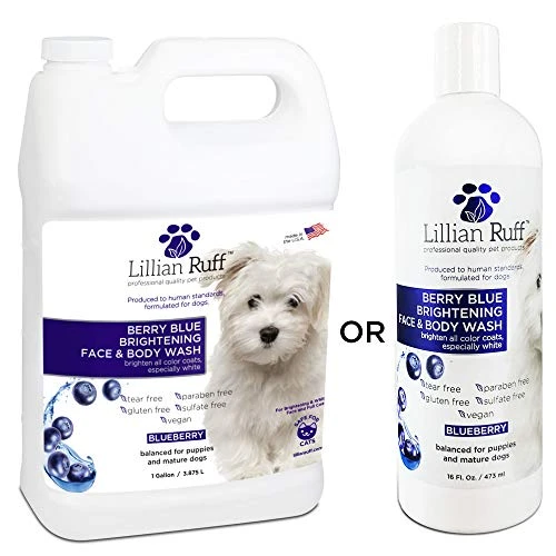 Lillian Ruff Berry Blue Brightening Face And Body Wash For Dogs And Cats - Tear Free Blueberry Shampoo - Remove Tear Stains, Hydrate Dry Itchy Skin, Add Shine & Luster To Coats - Made In USA (Gallon) 3 Lillian Ruff Berry Blue Brightening Face And Body Wash For Dogs And Cats - Tear Free Blueberry Shampoo - Remove Tear Stains, Hydrate Dry Itchy Skin, Add Shine & Luster To Coats - Made In USA (Gallon)